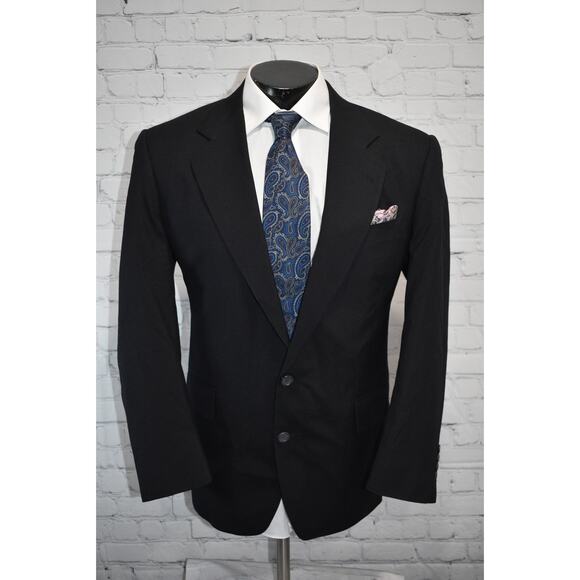 Jos A Bank Suit 2 Piece 2 Button Mens Size Jacket 41 Reg Wool Blue Pants 34 x 29 - Picture 3 of 13